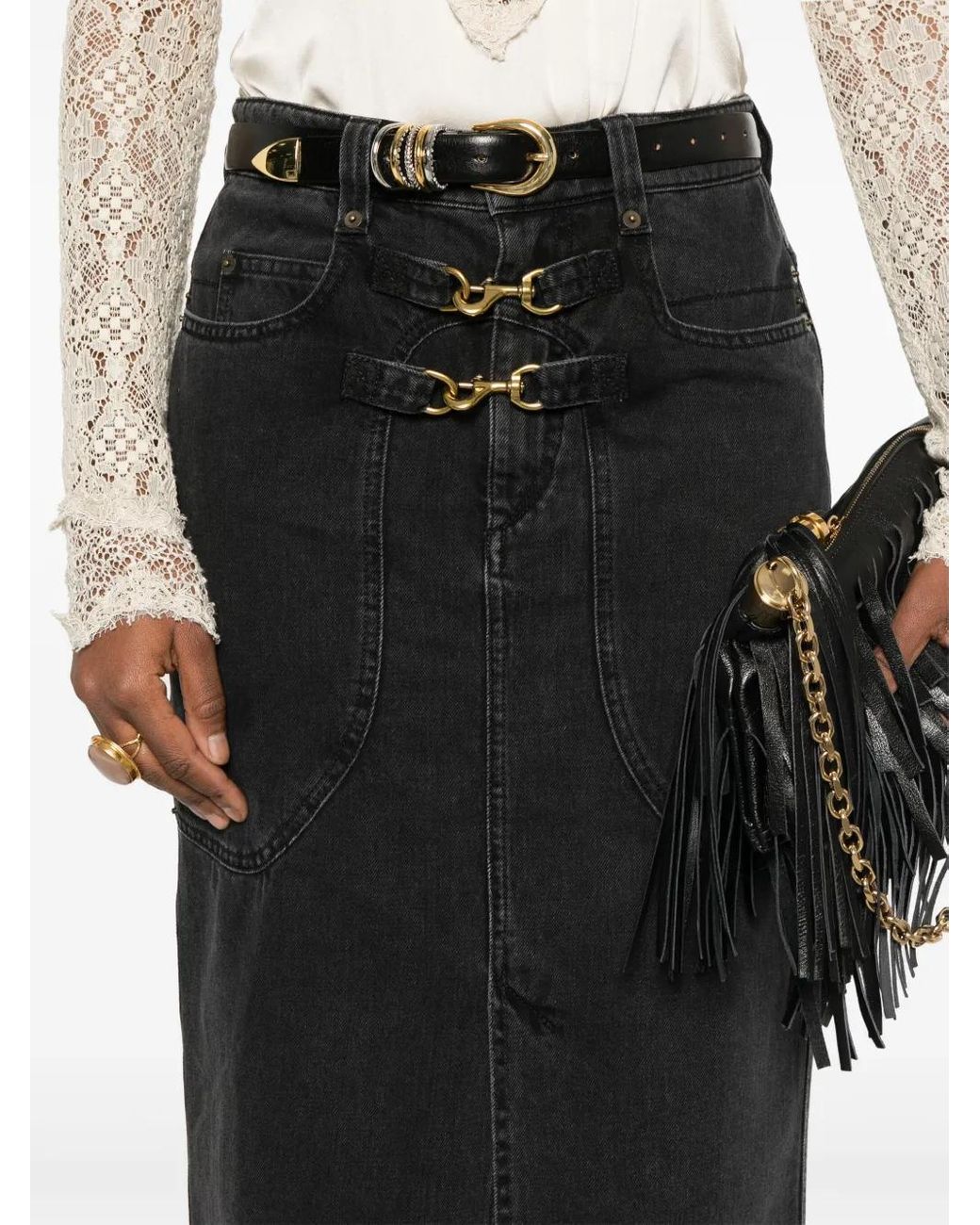 Isabel Marant Black Pavina Denim Skirt