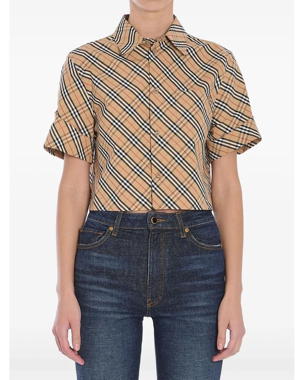 Burberry Natural Check Cropped Shirt