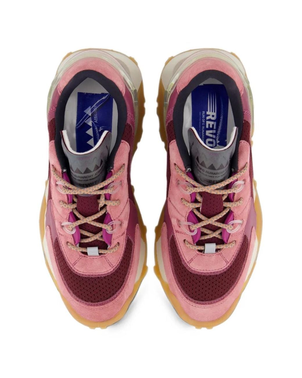 RUN OF Pink Revolt Panelled Sneakers