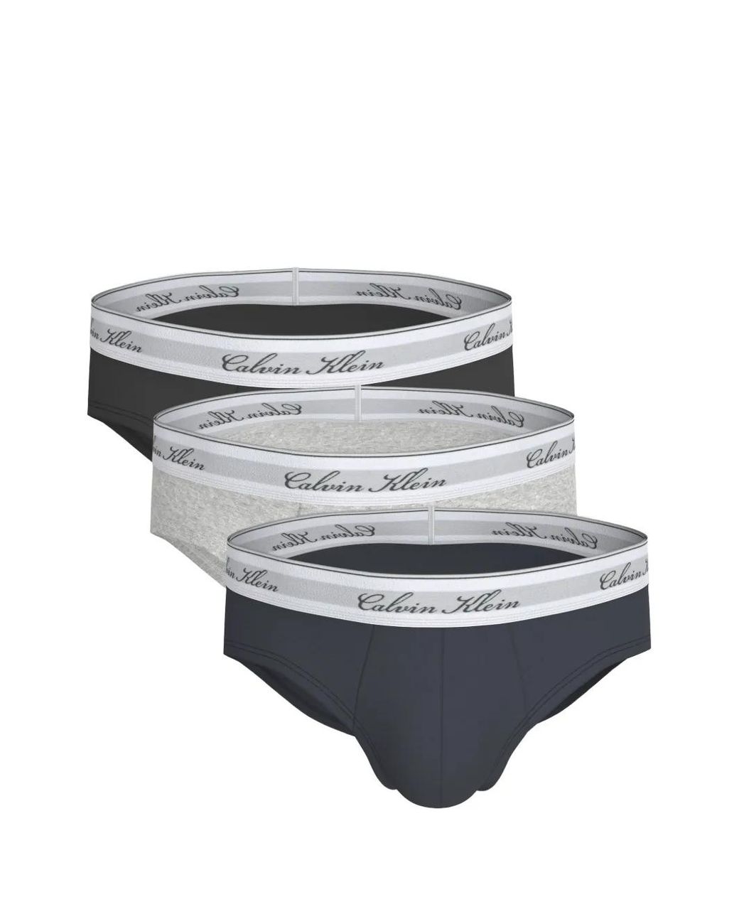 Calvin Klein White Logo-Waistband Briefs (Set Of Three) for men