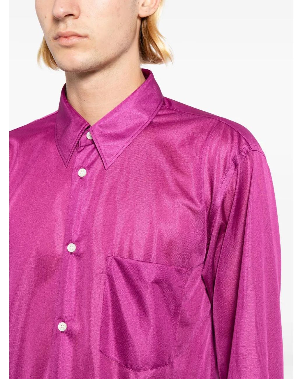 Comme des Garçons Pink Sheer-Panel T-Shirt for men