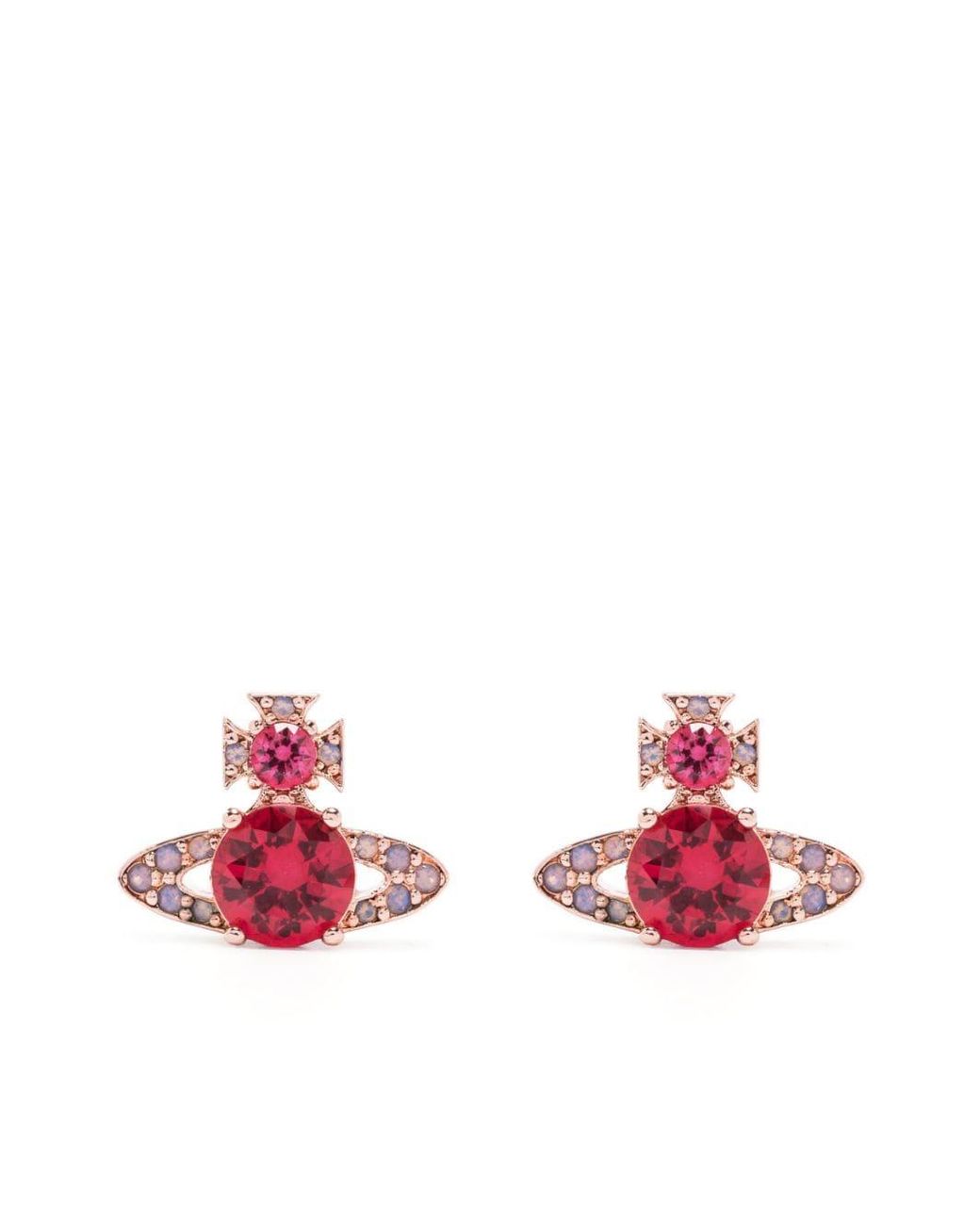 Vivienne Westwood Orb Crystalembelllished Earrings in Pink Lyst