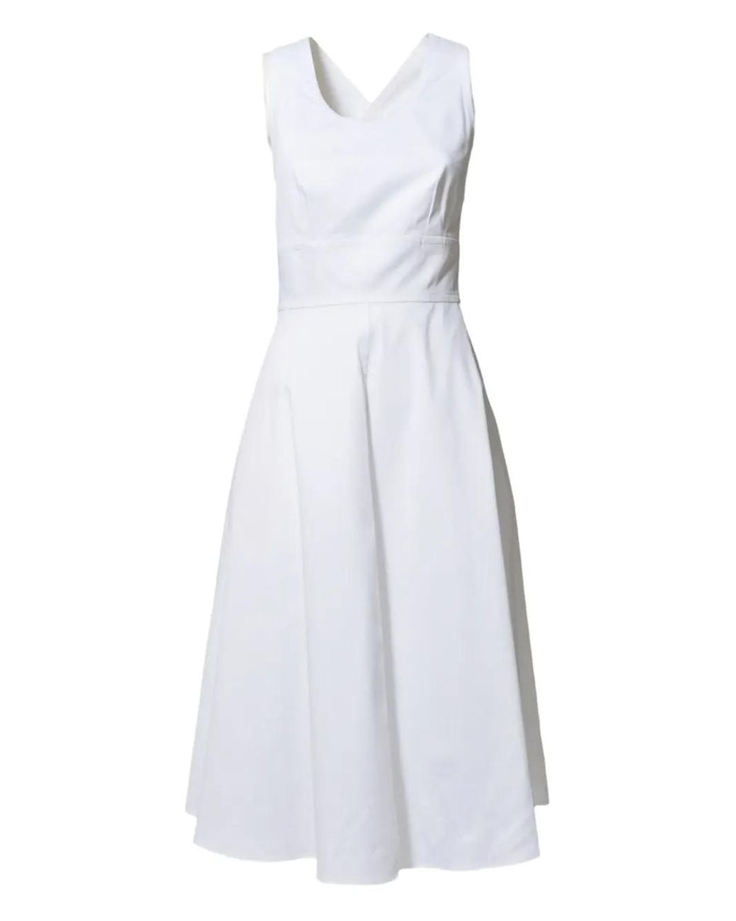 Aspesi White Sleeveless Flared Dress