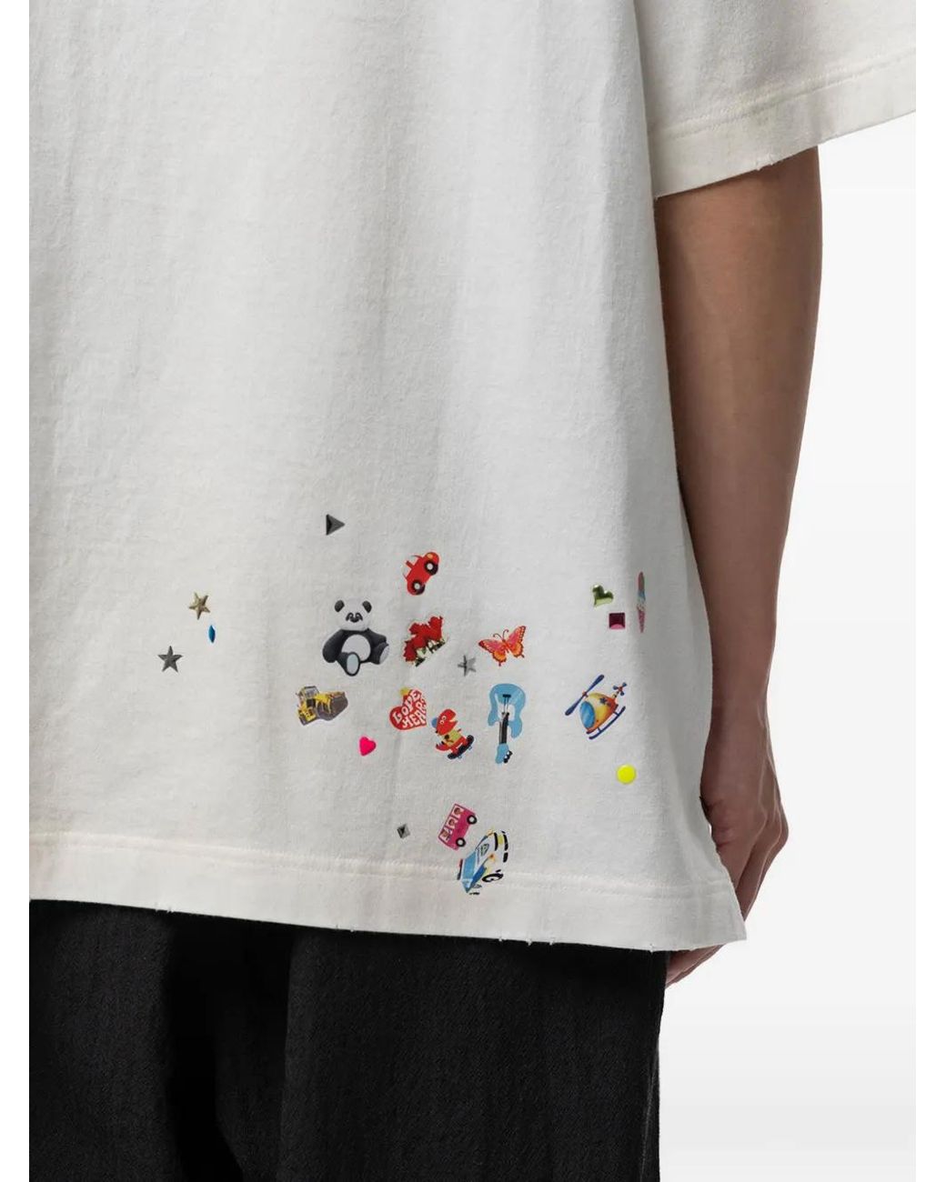 Maison Mihara Yasuhiro White T-Shirt Imprimé À Effet Usé for men