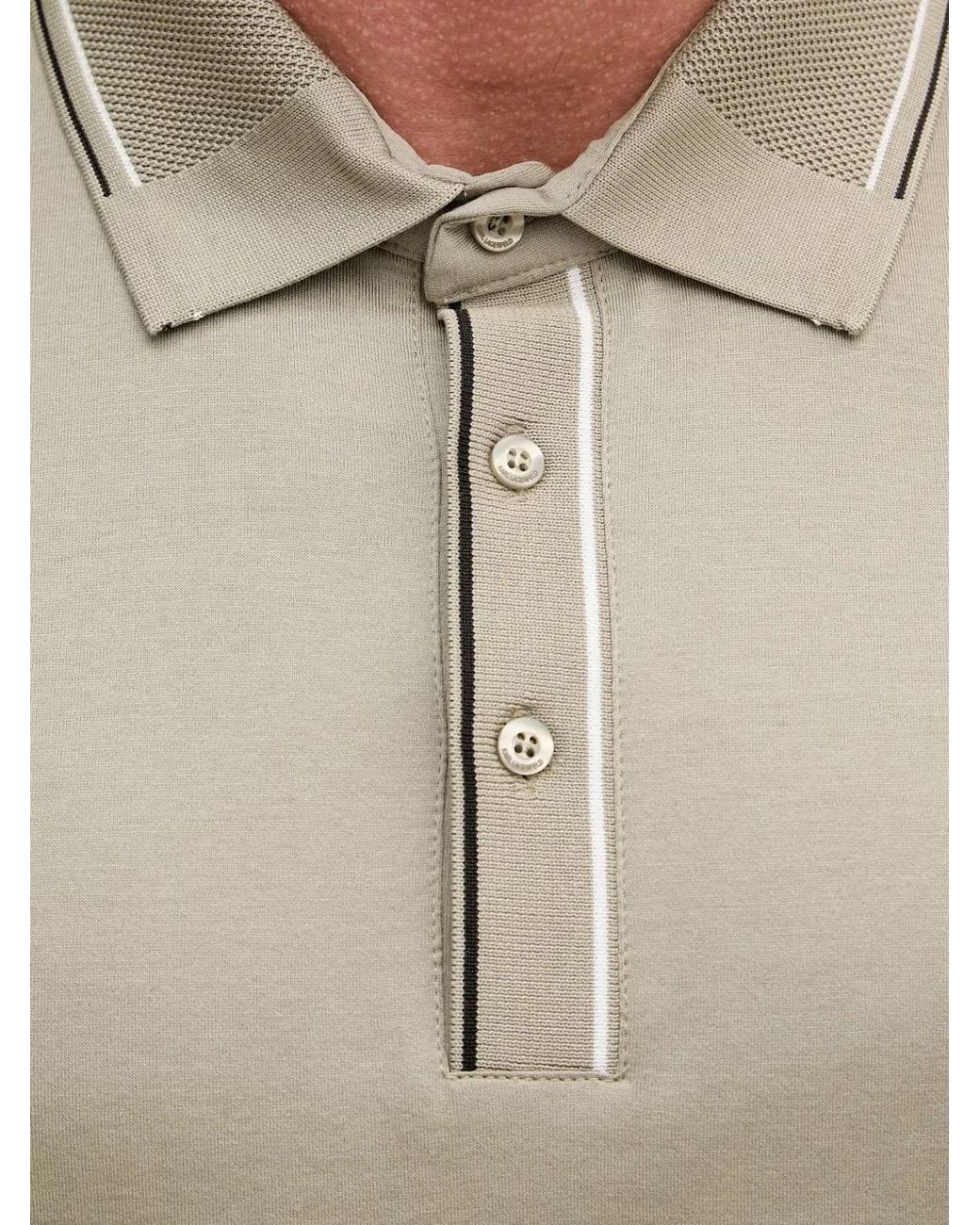 Karl Lagerfeld Natural Logo-Embroidered Tipped Polo Shirt for men