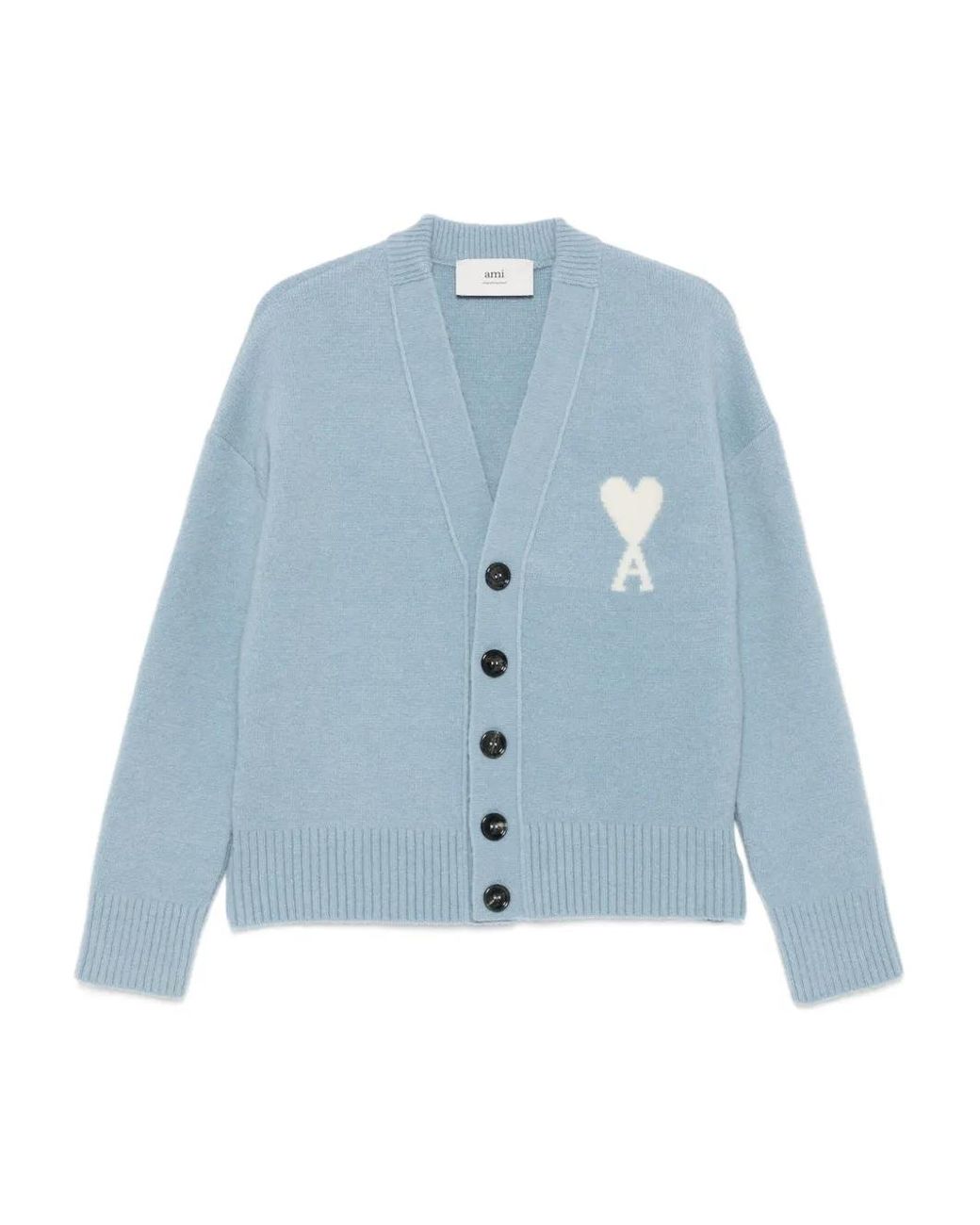 AMI Blue Ami De Coeur Button-Up Cardigan