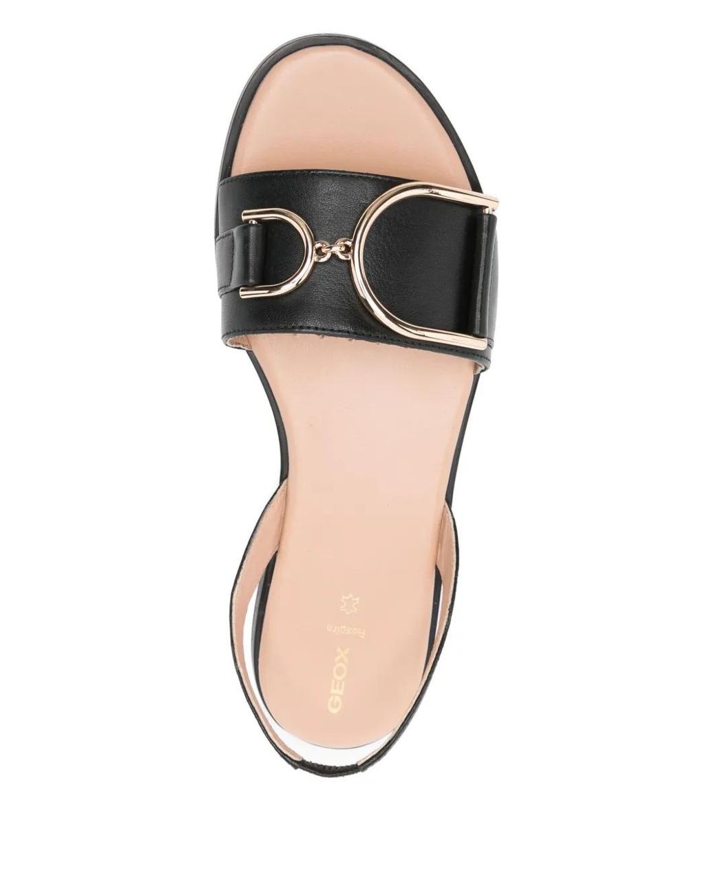 Geox Black Naileen Buckle Slingback Sandals