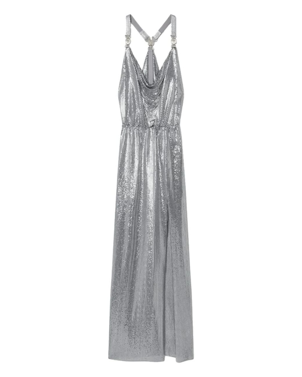 Versace Gray Maxi Medusa '95 Chainmail Dress