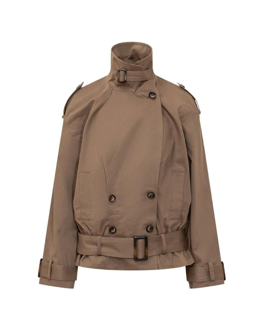 Ba&sh Brown Double-Breasted Belted Jacket