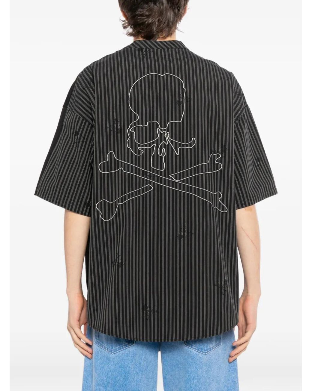 MASTERMIND WORLD Black T-Shirt À Rayures for men