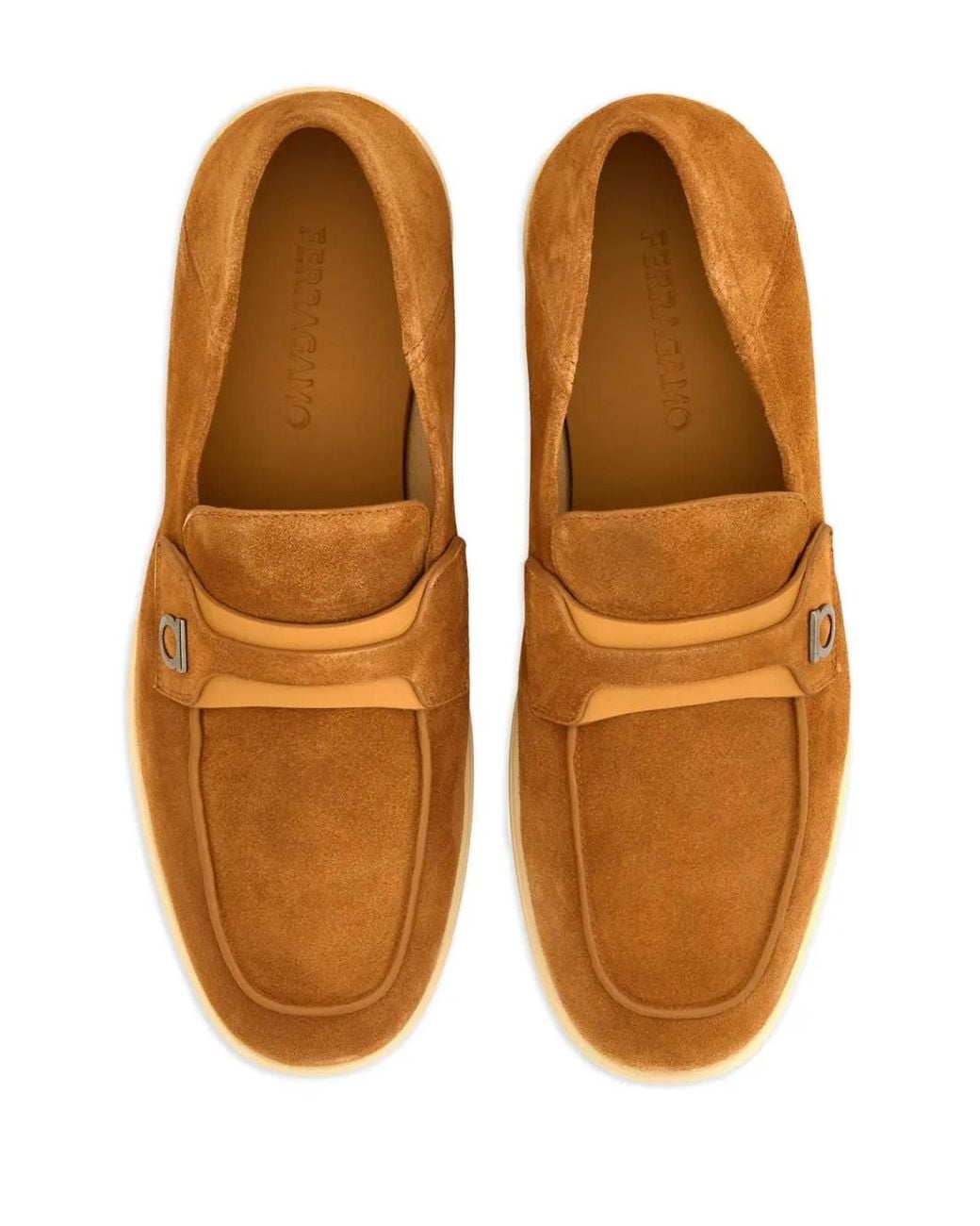 Ferragamo Brown Ferragamo Gancini-Buckle Leather Loafers for men