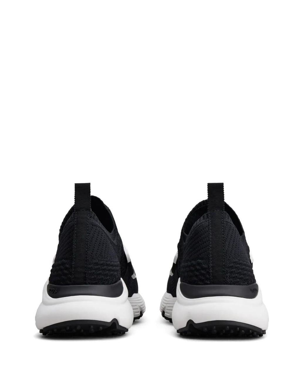 Tod's Black Knitted Applique Logo Slip-On Sneakers