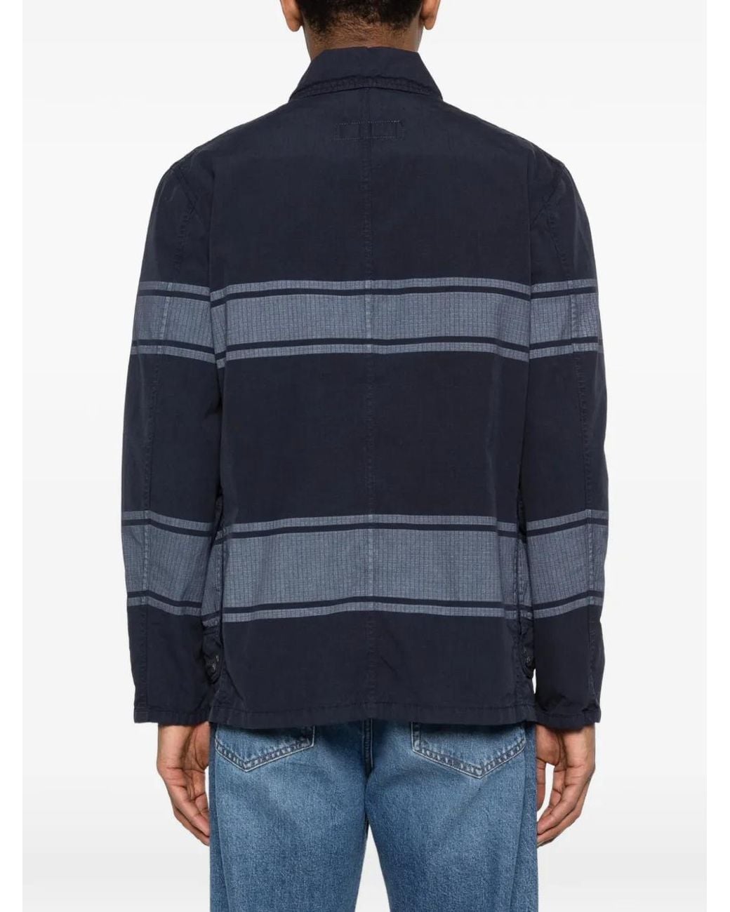 Fay Blue Manteau À Rayures for men