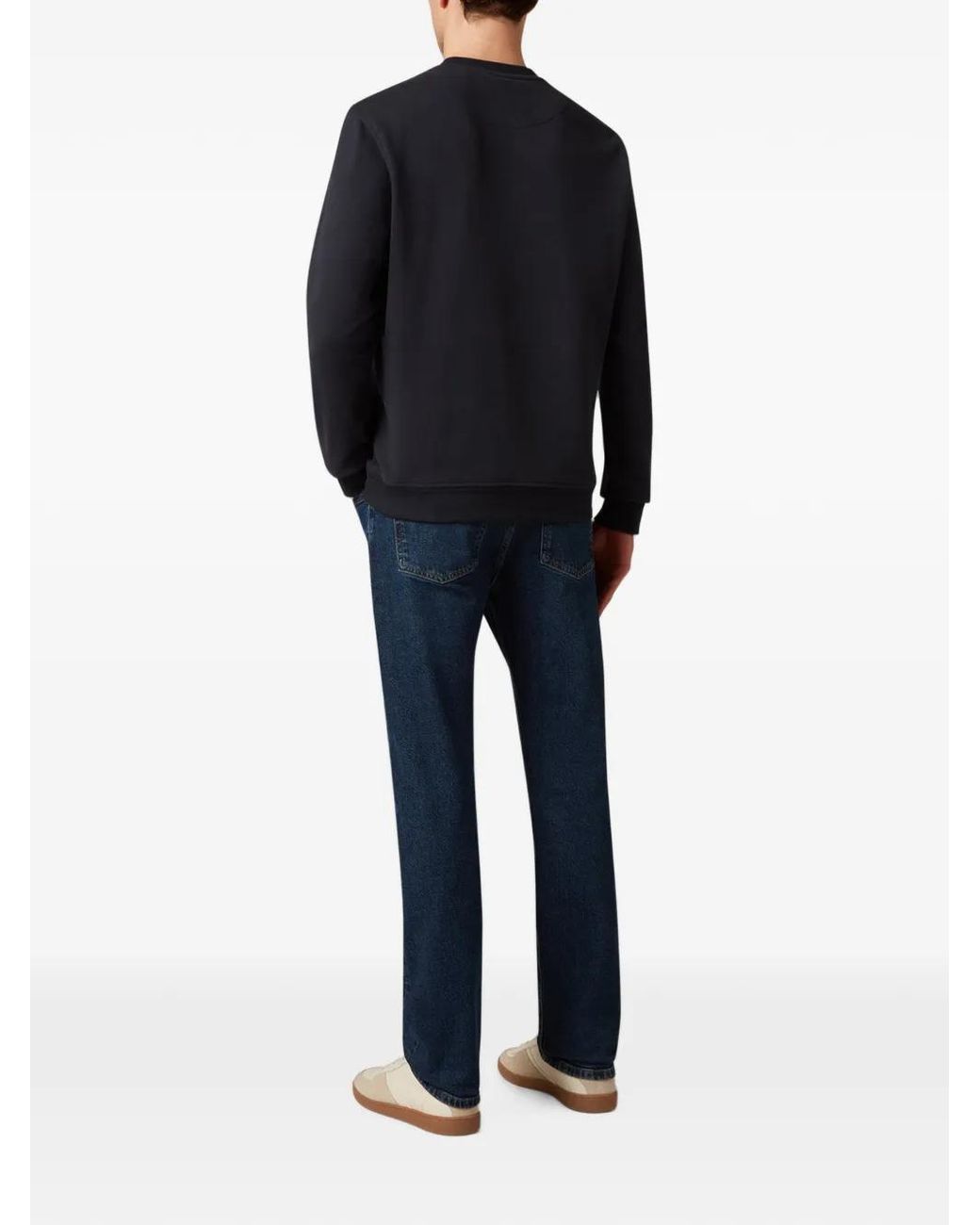 Belstaff Blue V-Stitch Logo-Patch Sweatshirt for men