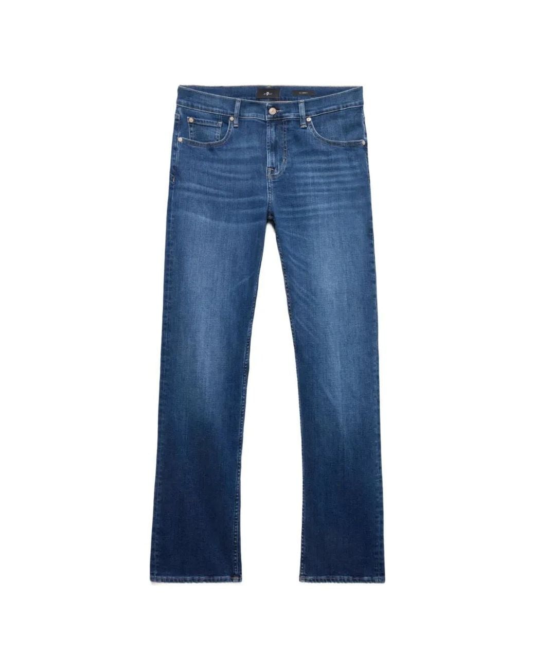7 For All Mankind Blue Slimmy Straight-Leg Jeans for men