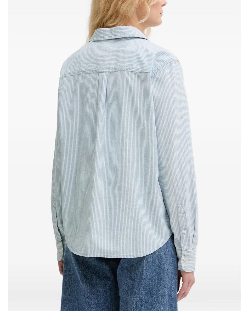Levi's Blue Classic Striped Buttoned Shirt