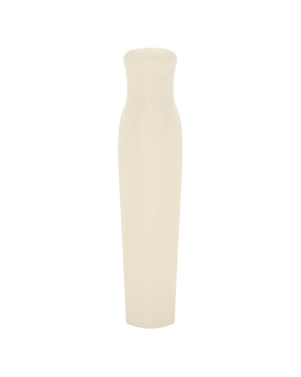 Rami Al Ali White Embellished Overlay-Top Tubino Maxi Gown