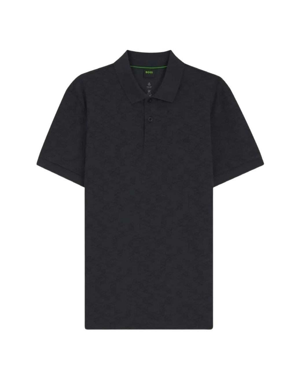 Boss Black Geometric-Print Polo Shirt for men