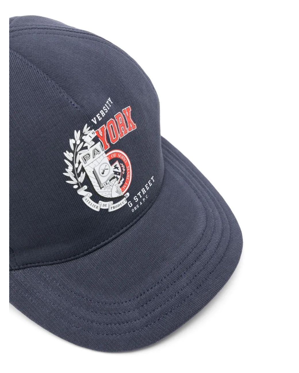 A.P.C. Blue X Marc Jacobs Logo-Print Baseball Cap
