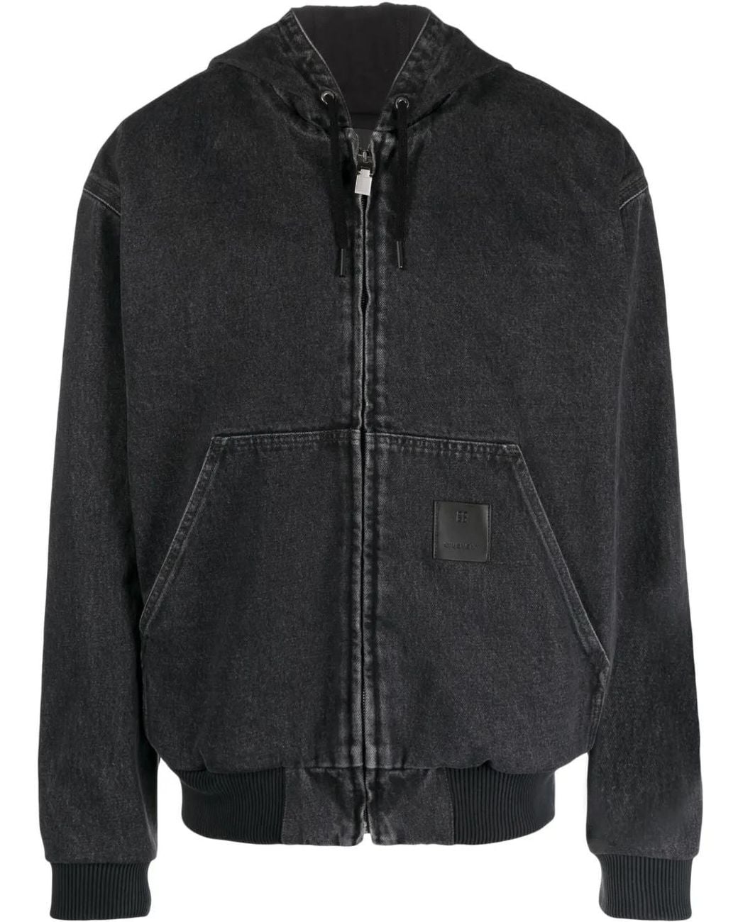 Givenchy Black Distressed-Effect Cotton Hooded Jacket for men