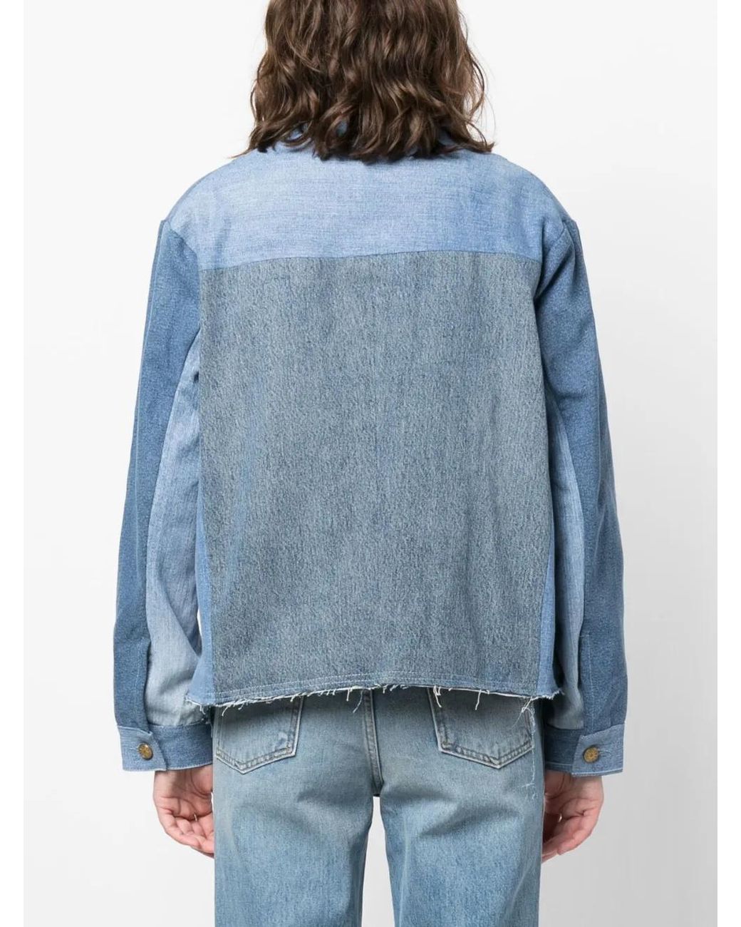 Giacca Denim Lou Patchwork di B Sides in Blue