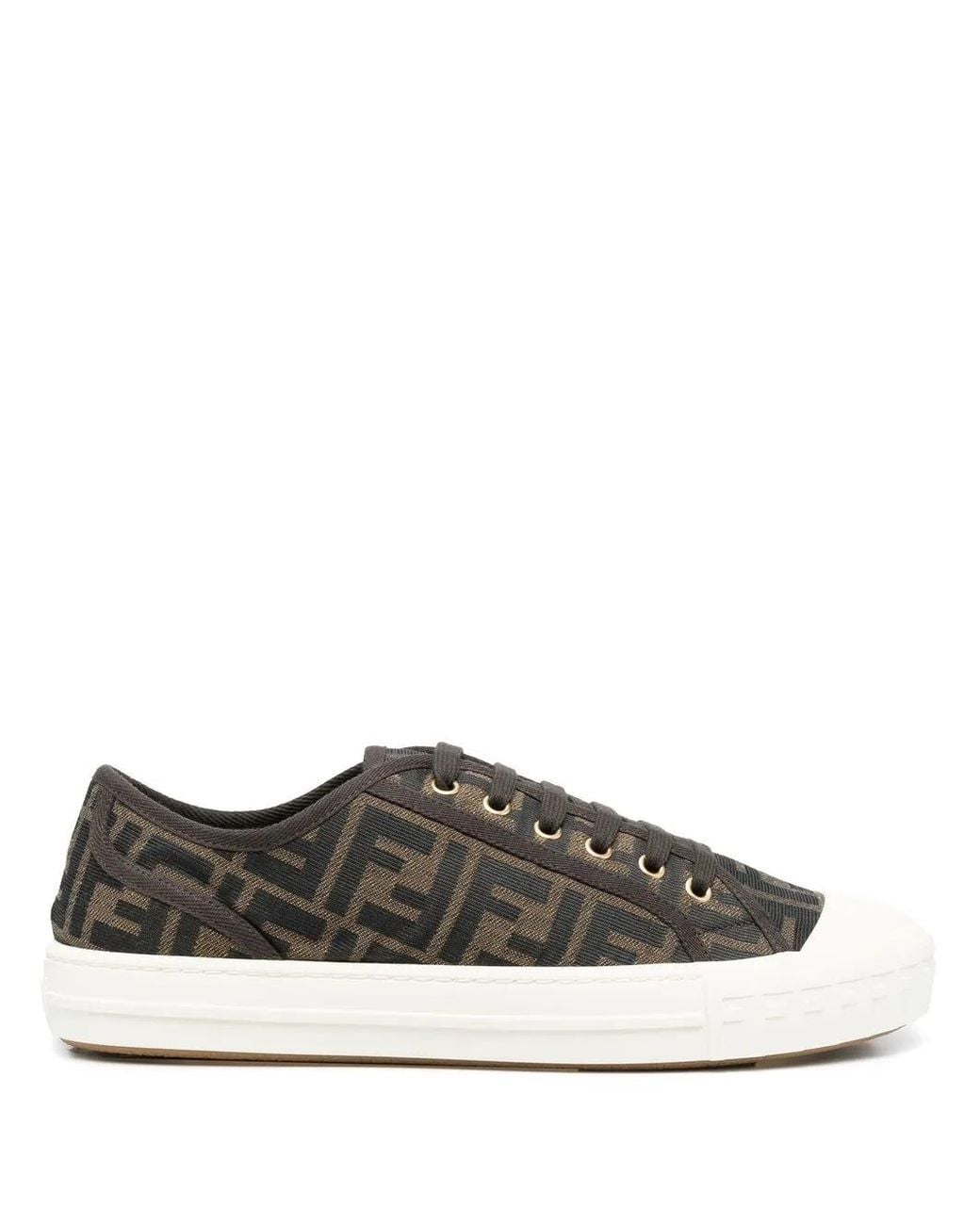 Fendi Brown Fabric Low-tops for men