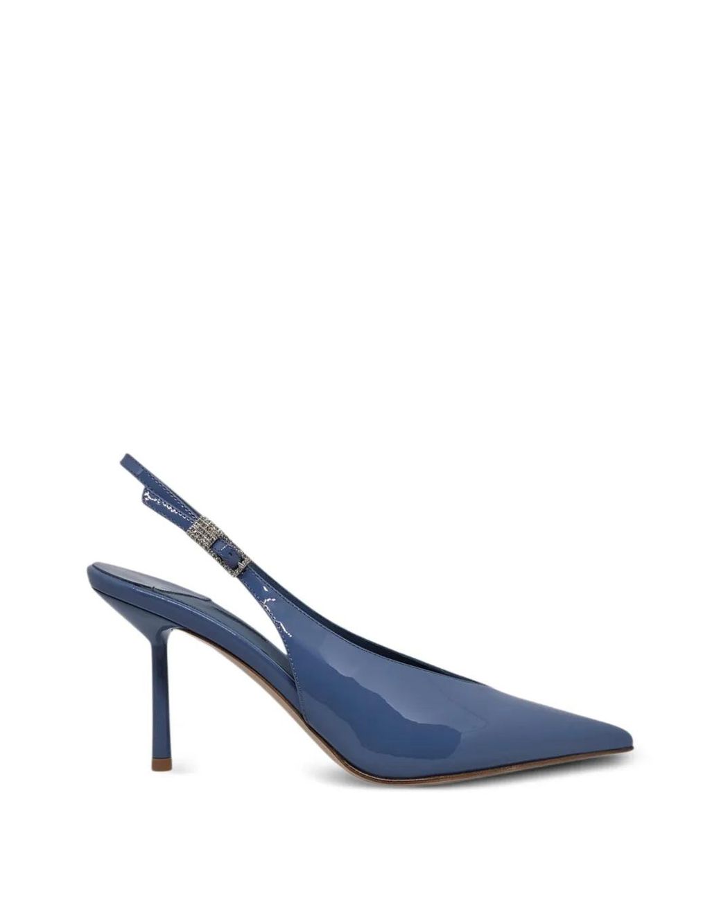 Le Silla Blue Clivage Pointed Buckle Pumps