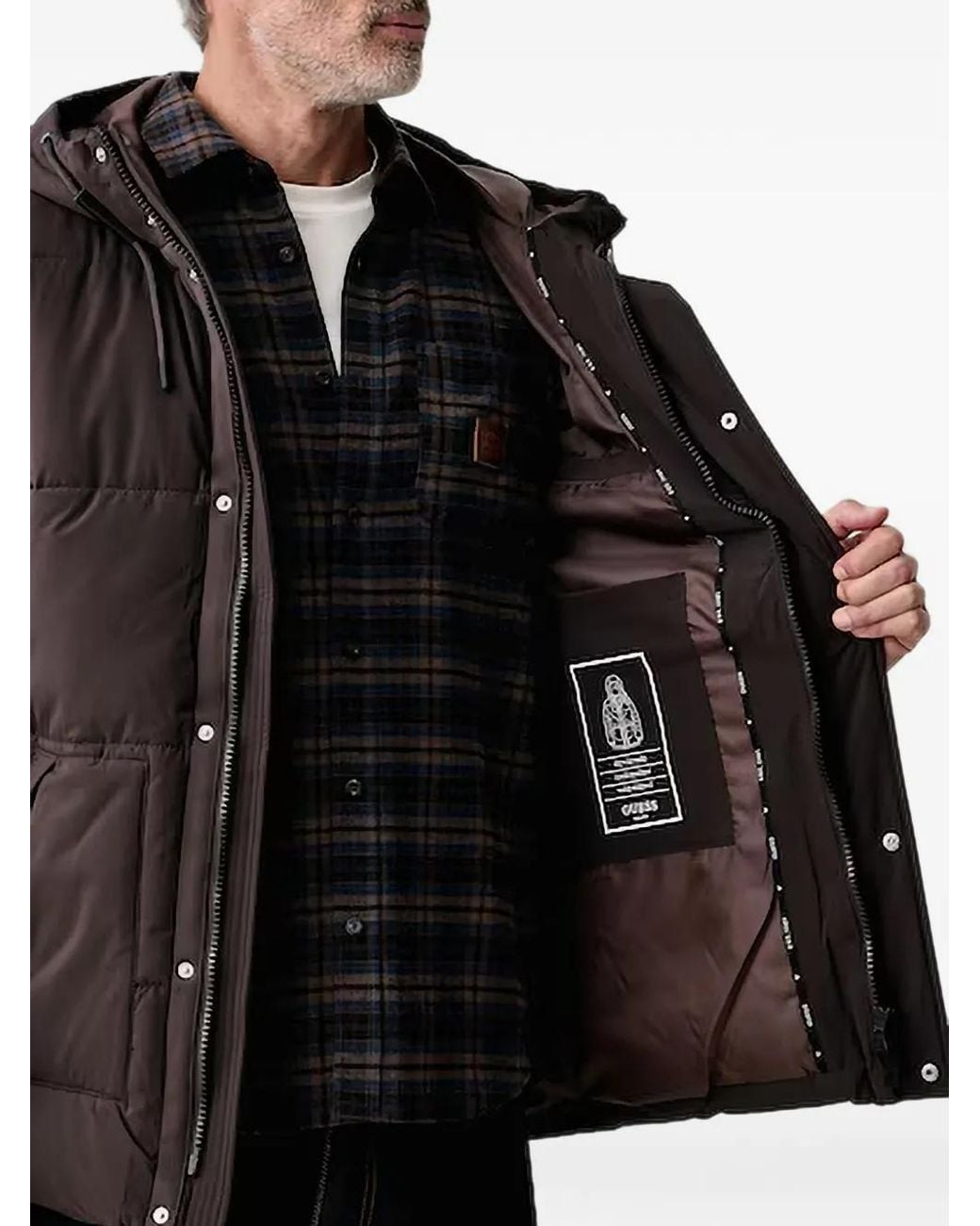 Guess Black Hooded Puffer Jacket for men