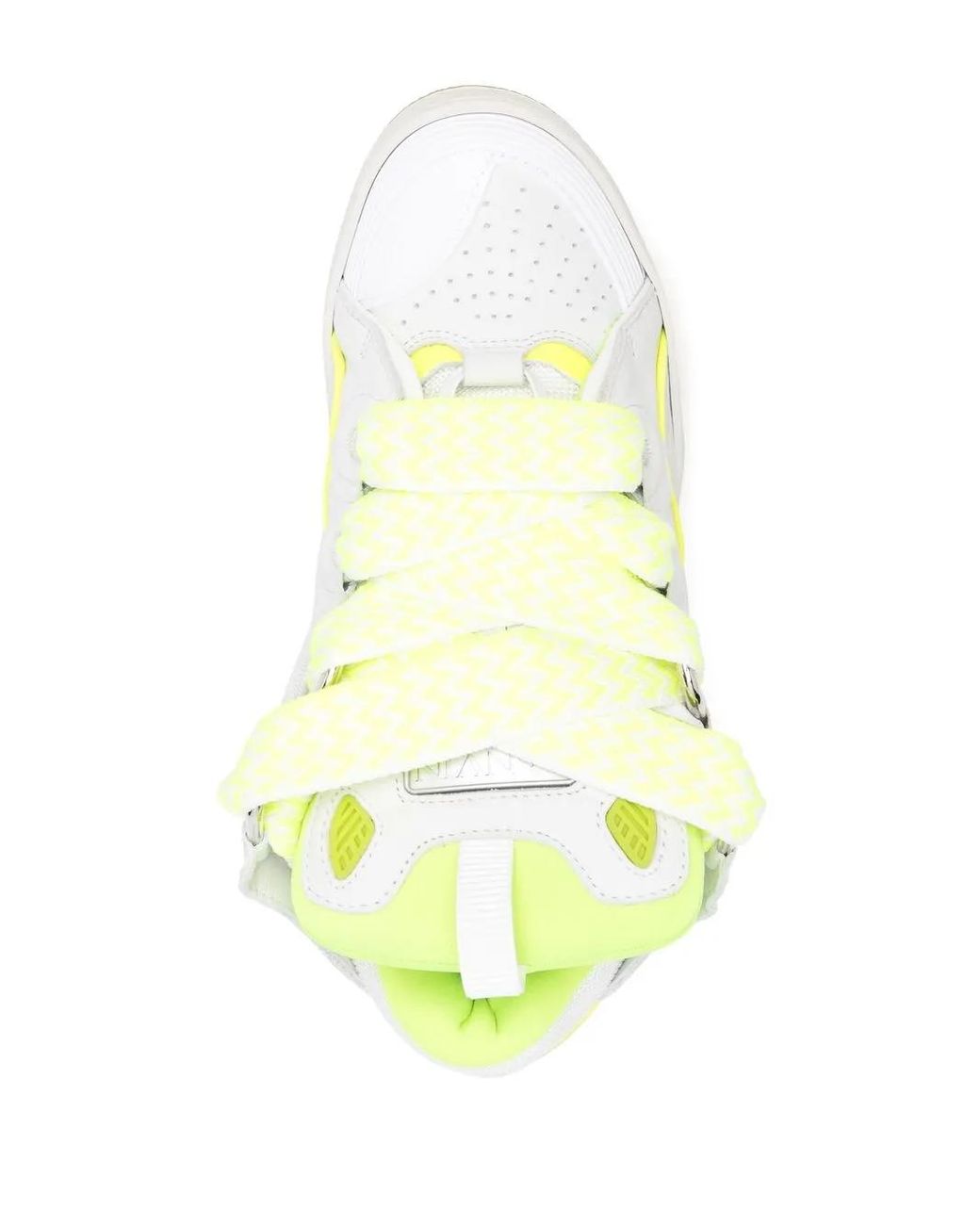 Lanvin White Curb Leather And Mesh Low-top Trainers for men