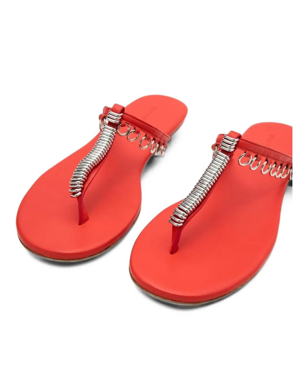 Christopher Esber Red Pierced Flat Sandals