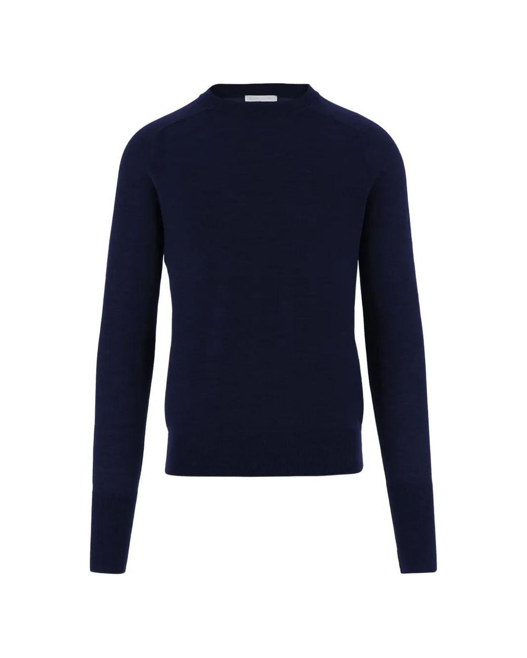 Oliver Lattughi Blue Pull En Mérinos À Encolure Ras Du Cou for men