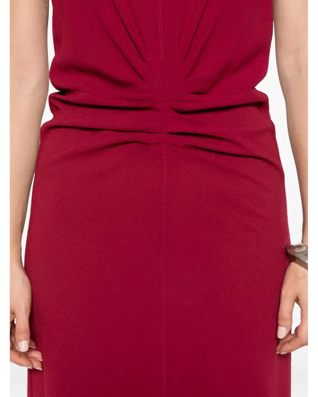Isabel Marant Terena Gathered Cap-Sleeve Midi Dress