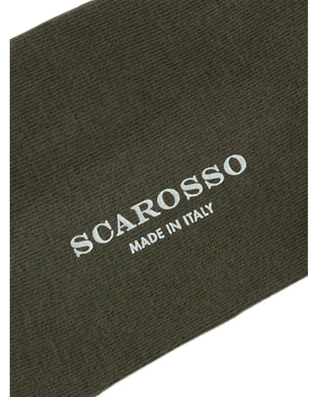 Scarosso Green Ribbed-Trim Socks for men