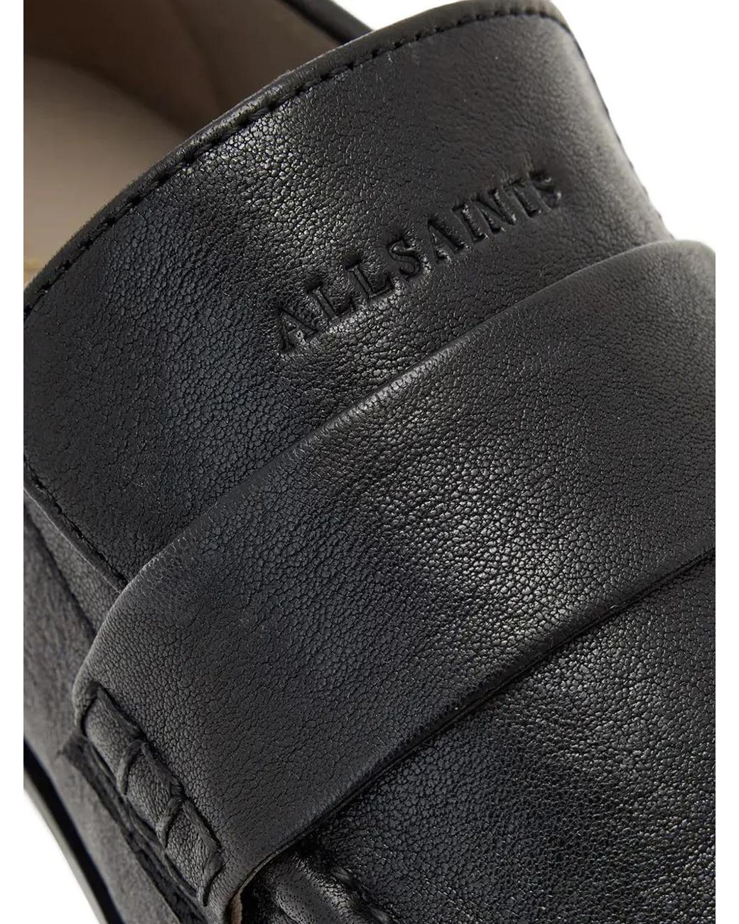 AllSaints Black Julie Leather Loafers