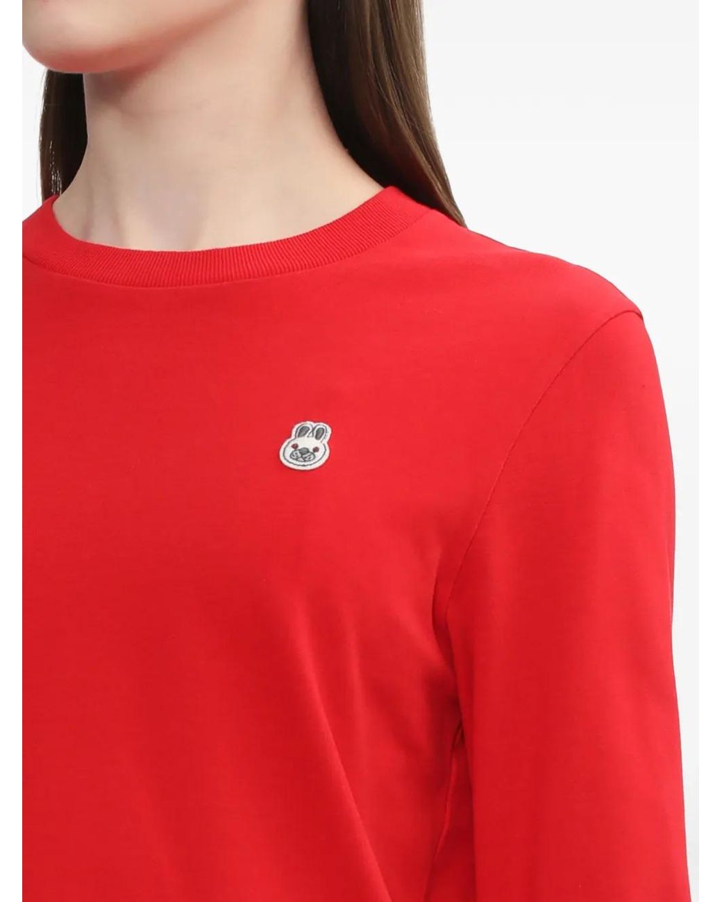 A Bathing Ape Red Long-Sleeved Graphic Top