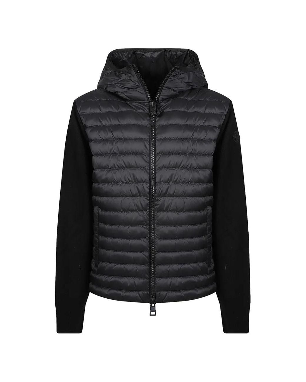 Moncler Black Padded Cashmere Blend Cardigan for men
