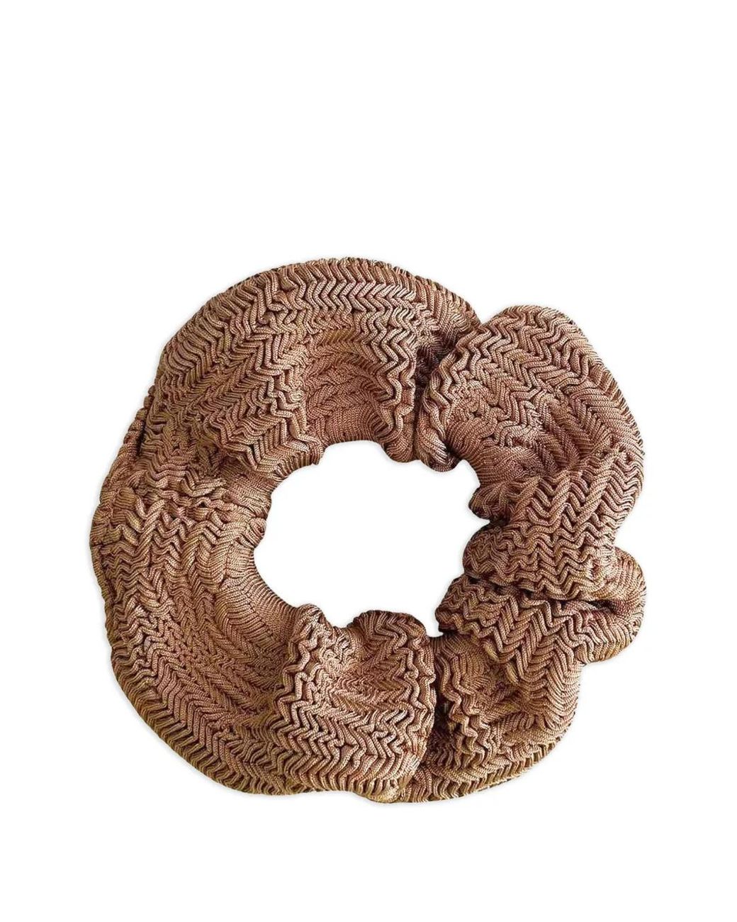 Paramidonna Brown Textured Scrunchie
