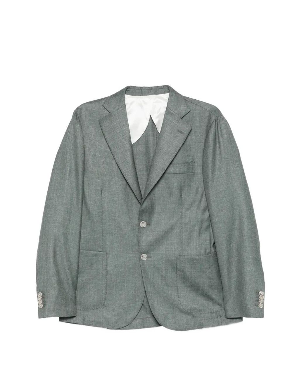 Barba Napoli Gray Single-Breasted Blazer for men
