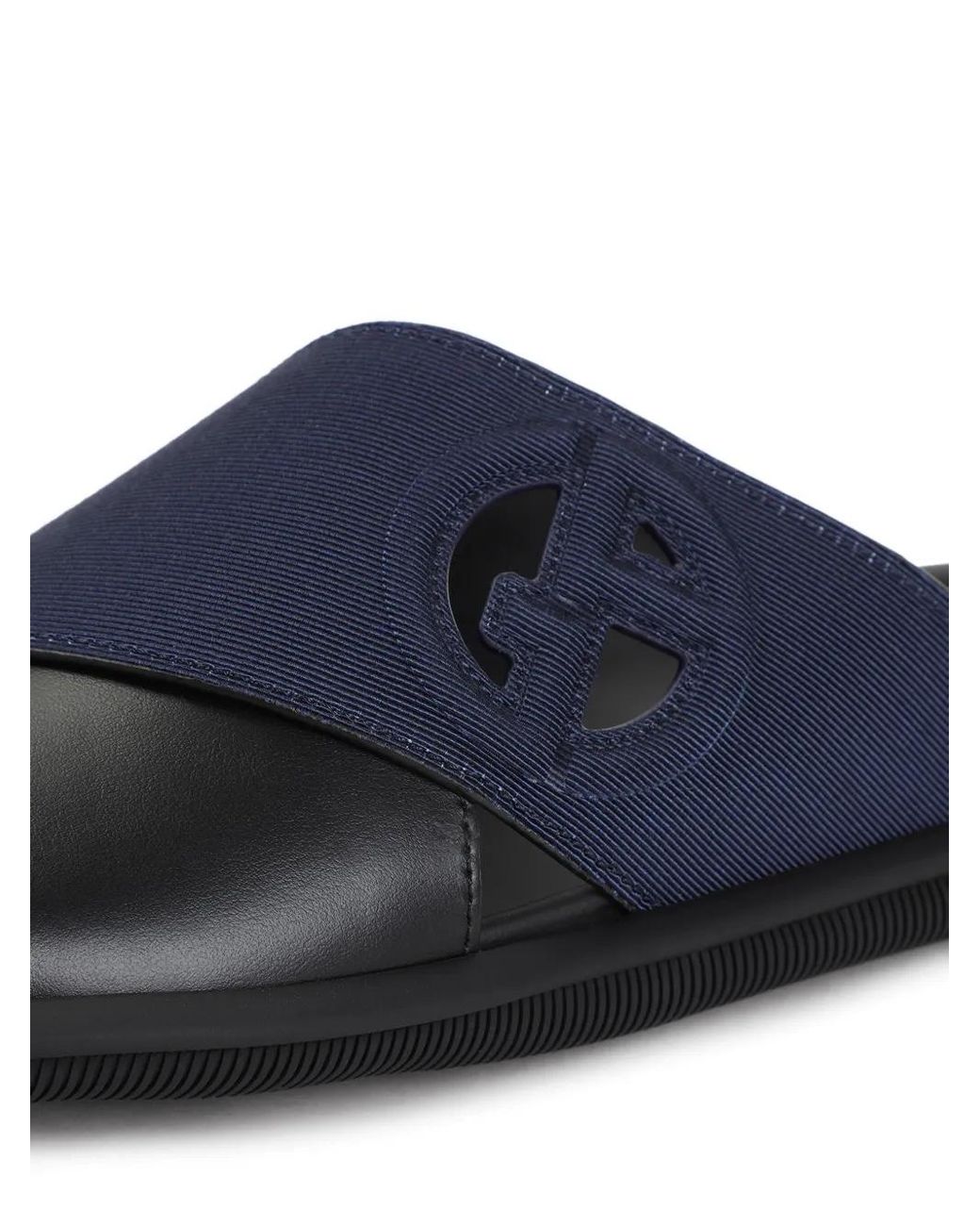 Giorgio Armani Pantoletten Mit Überkreuzten Riemen in Blue für Herren