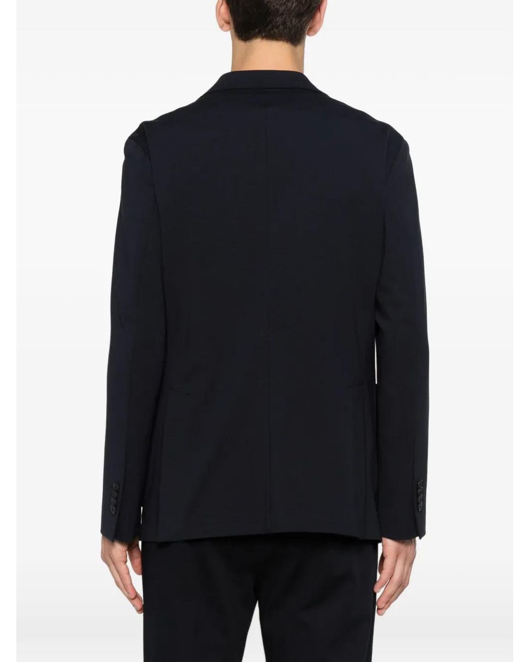 Manuel Ritz Blue Notched-Lapels Patch-Pockets Blazer for men