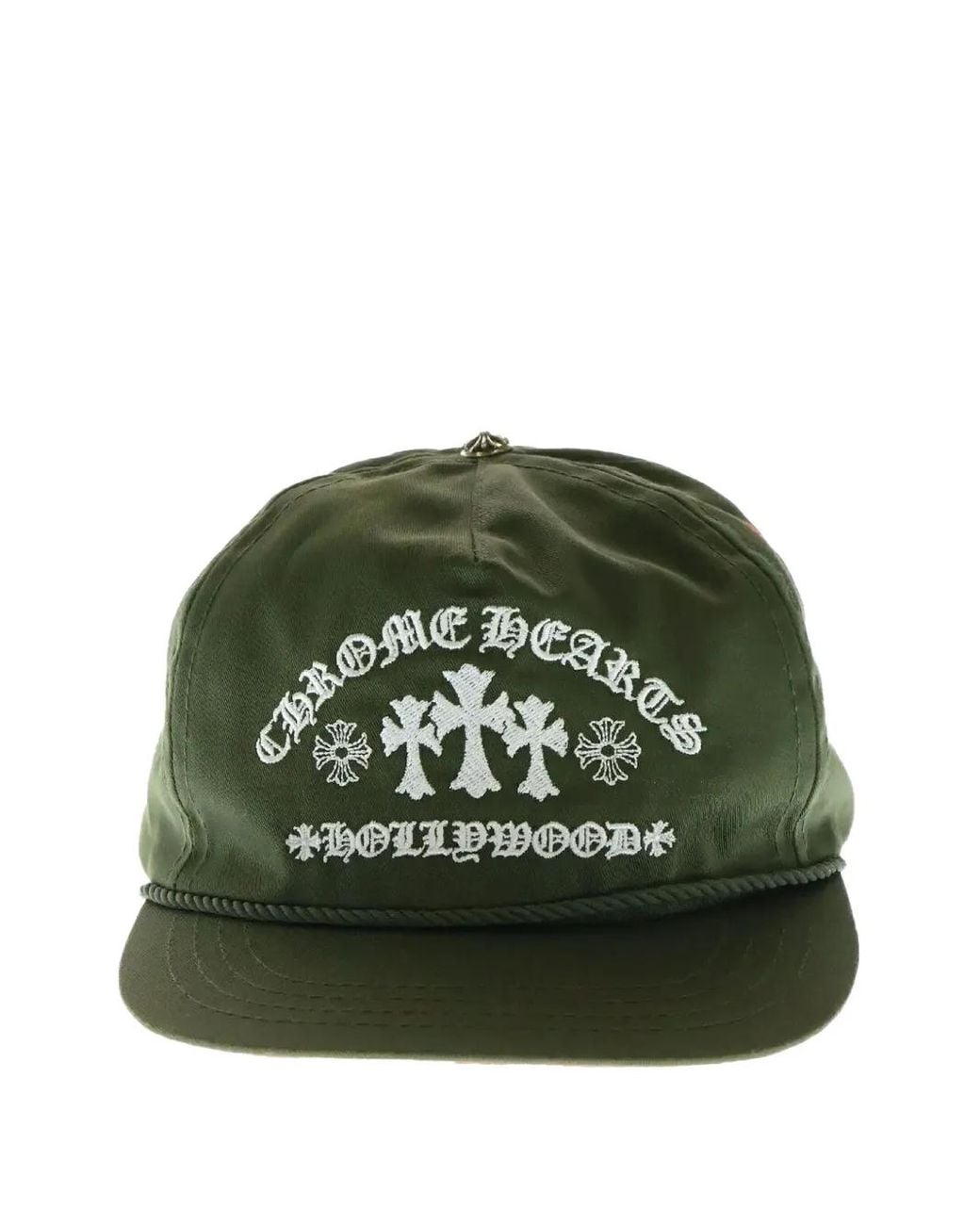 Chrome Hearts Cemetery Cross-Embroidered Cap in Green for  display picture 2