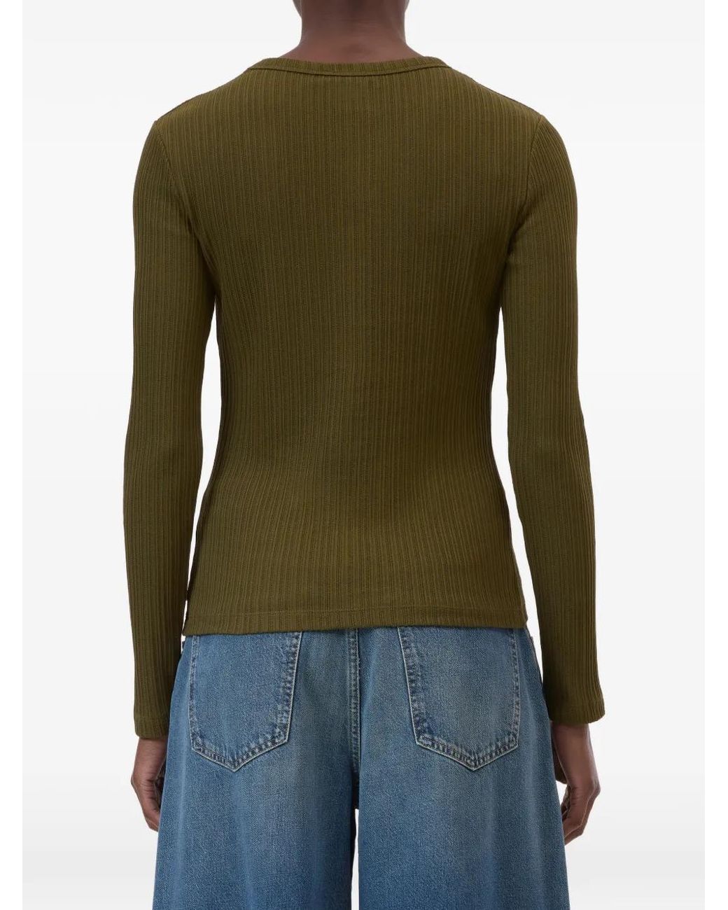 Closed Green Crewneck Long Sleeve Top