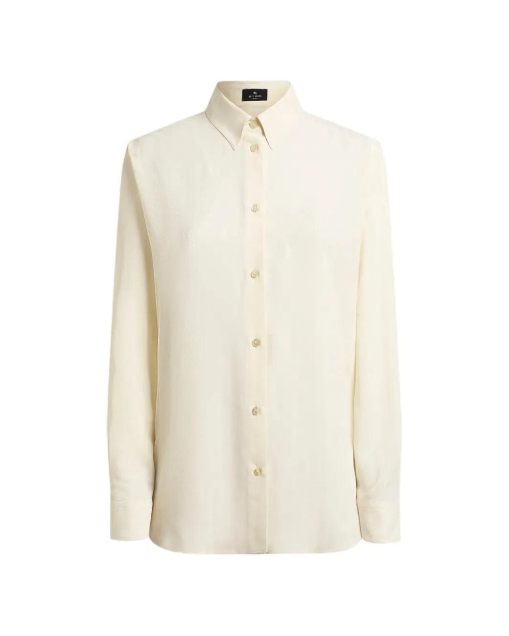 Etro White Silk-Blend Jacquard Shirt With Paisley Motif