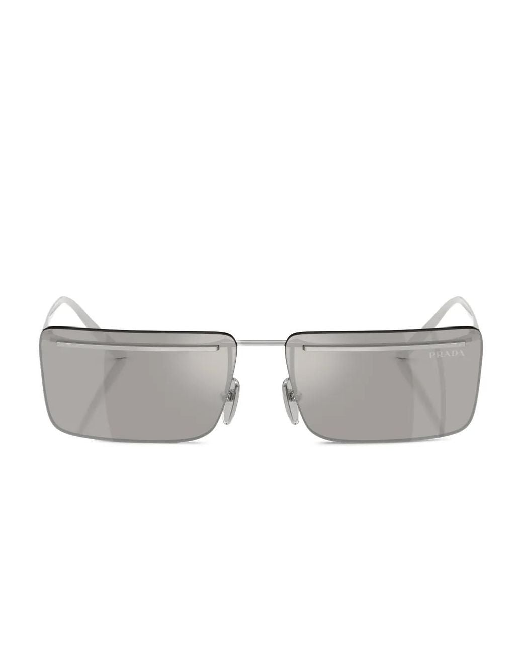 Prada Gray Rectangle-Frame Sunglasses for men