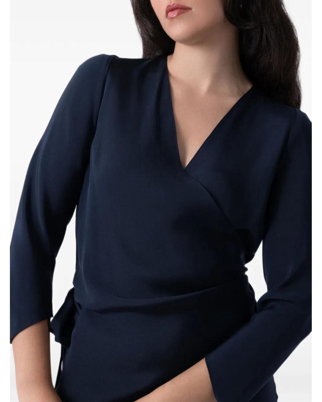 Peter Cohen Black Sleevesign Wrap Dress