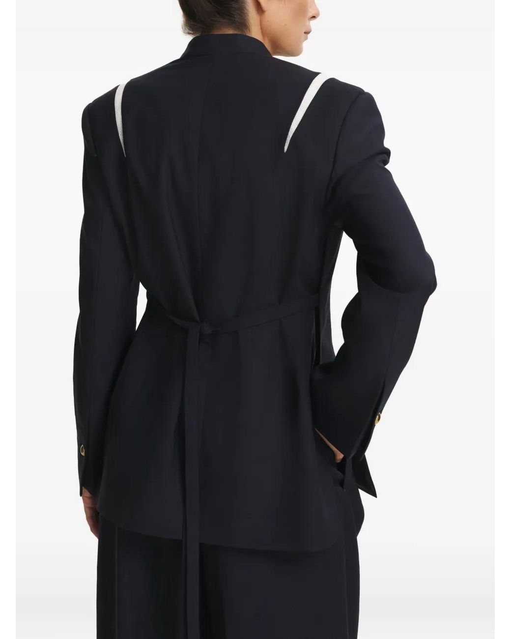 CuAnna Black Double-Breasted Fitted Jacket