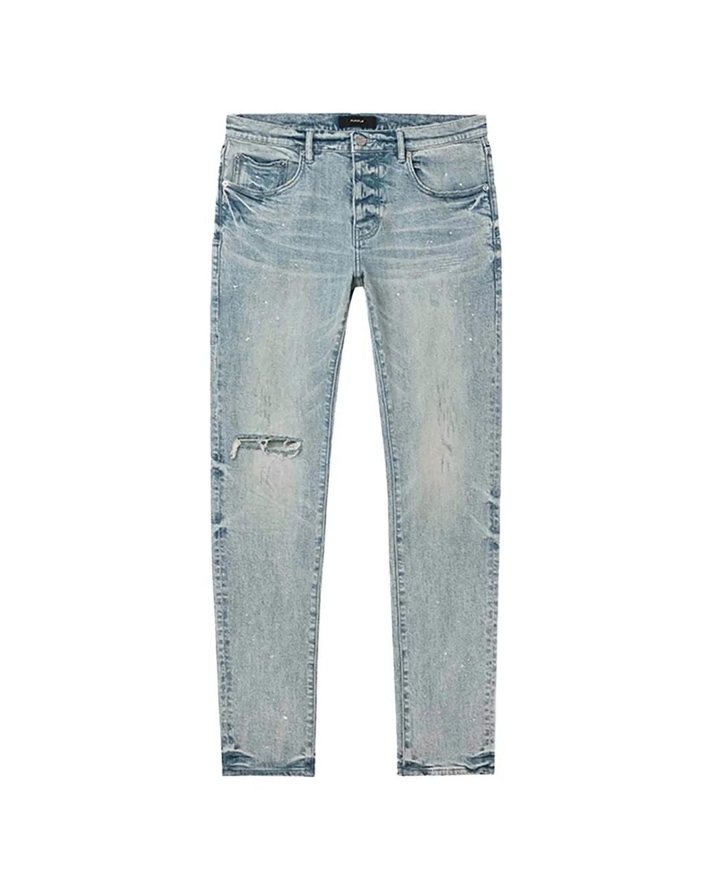 Purple Brand Blue Worn Reflective Jeans for men