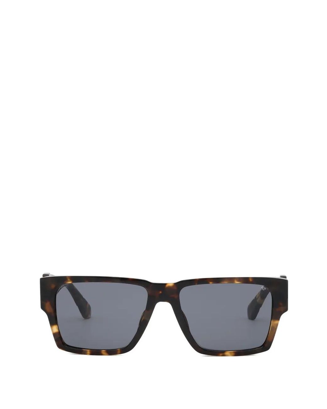 Philipp Plein Gray Tortoiseshell-Effect Rectangle-Frame Sunglasses for men
