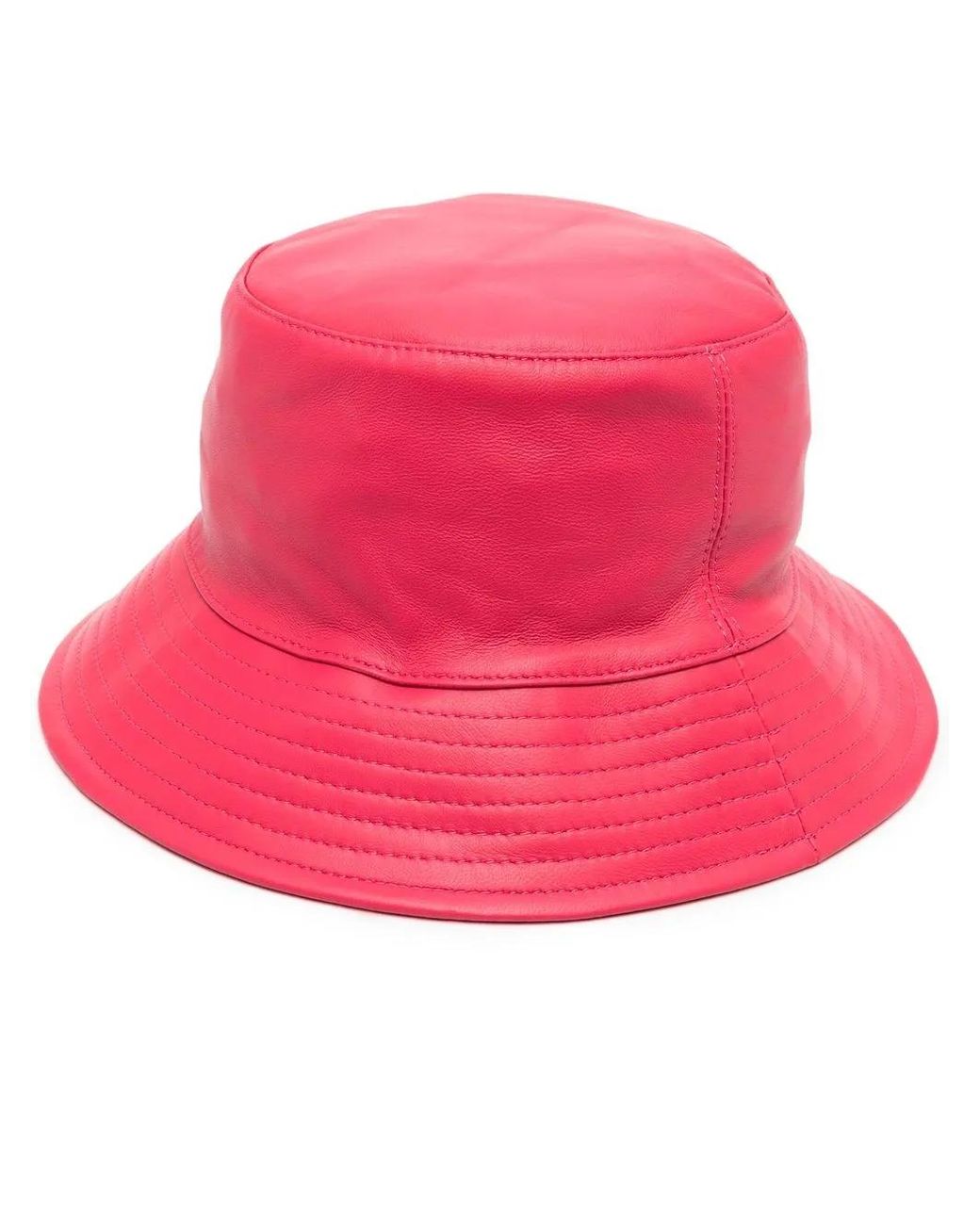 Yves Salomon Pink Tonal-Stitching Bucket Hat