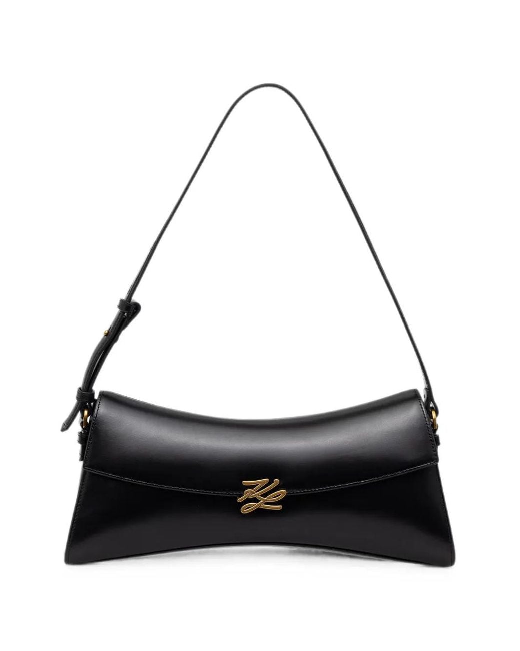 Karl Lagerfeld Black K/Autograph Twist Shoulder Bag